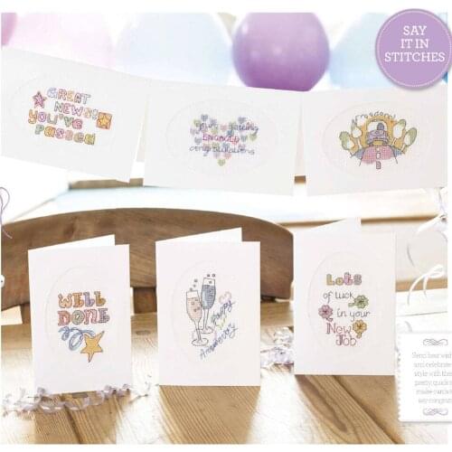 CD443 Cross Stitch Kit Package Greeting Cards Needlework Counted Cross-Stitching Kits Christmas Mothers Fathers Day Birthday