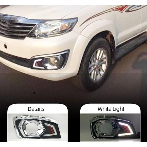 CSCSNL 2PCS LED DRL For Toyota Fortuner 2012 2013 2014 Car daylight Daytime Running Lights fog lamp with Harness switch