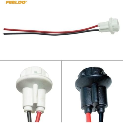 FEELDO 1Pc White/Black Car T10 194 LED Bulbs Base Holder Adapter Socket Harness Plug For Car Styling #AM2897