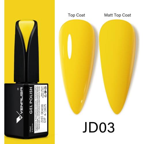15ml VENALISA Super Nail Gel Polish Color Gel Nail Lacquer Soak off UV LED Gel for Nail Salon Color Gel Silk Matte Top Coat