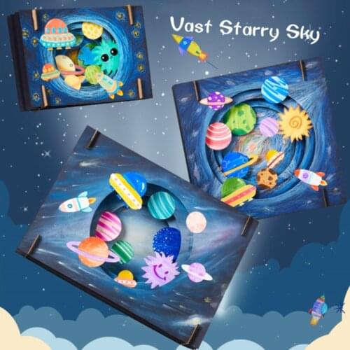 DIY Vast Starry Sky Craft Toys For Children Lovely Dinosaur Children Handmade DIY Crafts For Kids Interactive Educational Toys