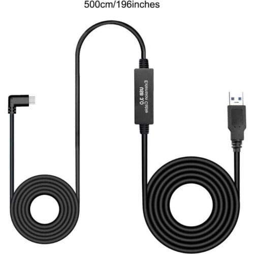 16ft/5m 90 Degree USB 3.0 Type A to USB 3.1 Type C Data Charging Cable for O culus Quest VR Headset Cellphone Tablet PC