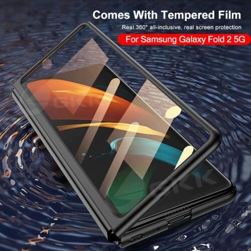 GKK Combination Film Case For Samsung Galaxy Z Fold 2 5G Case Anti-knock Protection Matte Hard Cover For Samsung Galaxy Z Fold 2