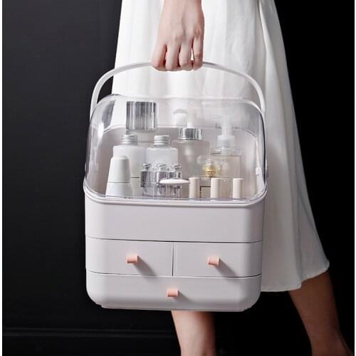 Cosmetic Storage Box Large Capacity Makeup Organizer Drawer Jewelry Nail Polish Container Portable