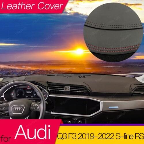 For Audi Q3 F3 2019 2020 2021 Leather Anti-Slip Mat Dashboard Cover Pad Sunshade Dashmat Protect Carpet Accessories S-line RS