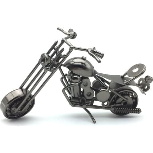 Creative Handmade Motorcycle Model Motorbike Model Desktop Decor Home Office Decor Iron Craft Motorcyclle Figurines Miniatures