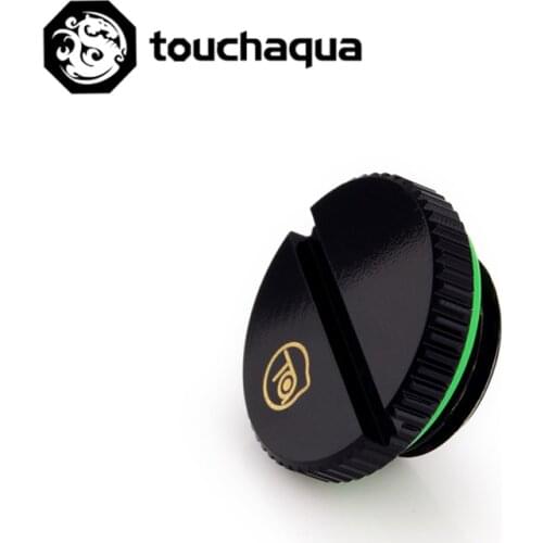 Touchaqua 'G1/4' Plug Brass Sealing Lock Cooler Plug use Coin to Manual Tightening Water Stop Lock Fittings black silver TA-F09