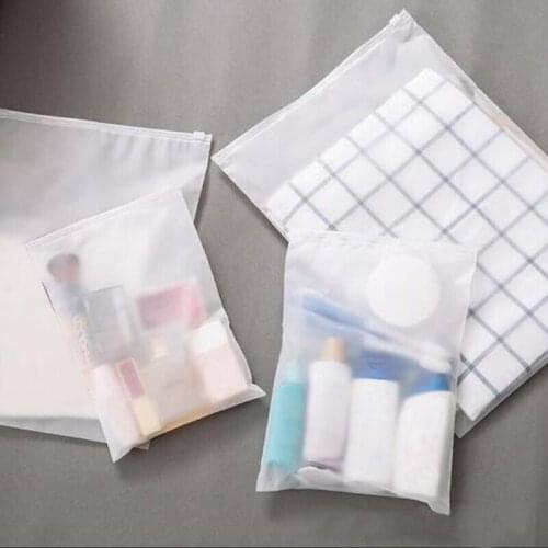 1Pcs Mini Bag with Zipper Frosted Plastic Ziplock Bag Socks/Jewelry/Travel Packaging Bags Portable Cosmetic Storage Bag