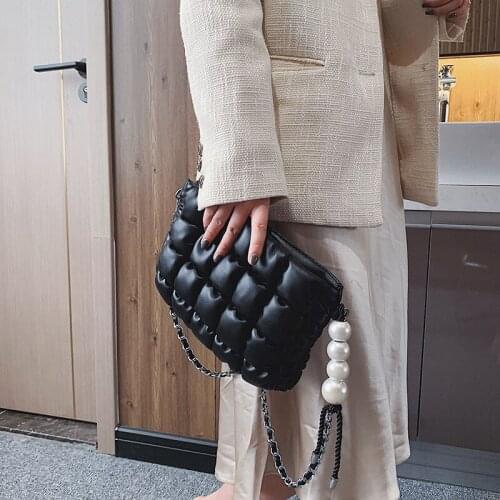 Fashion Fluffy Soft Leather Chain Female Purses Women Shoulder Crossbody Bags 2021 New Cluth Ladies Messenger Bags High Quality