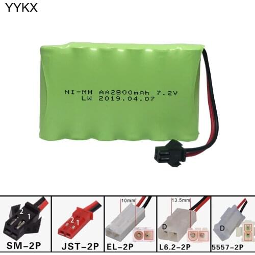 7.2v 2800mah NIMH Battery 7.2v Ni-MH battery pack for RC toys Car Boat GUN TANK Truck Trains RC toy model Battery free shipping