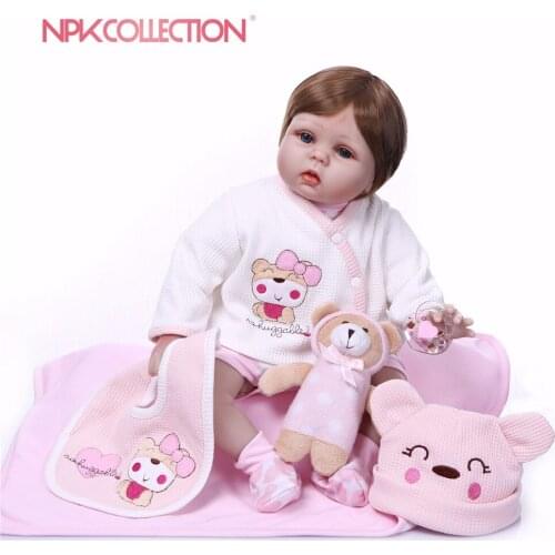 NPK 2018 New Design 55cm silicone reborn baby doll toys lifelike newborn girls baby play house girls birthday gifts reborn doll