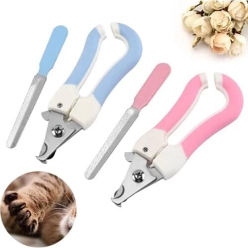 Professional Pet Nail Clippers Dog Cat Stainless Steel Two-color Labor-Saving Nail Clippers Convenient Beauty Cleaning Supplies