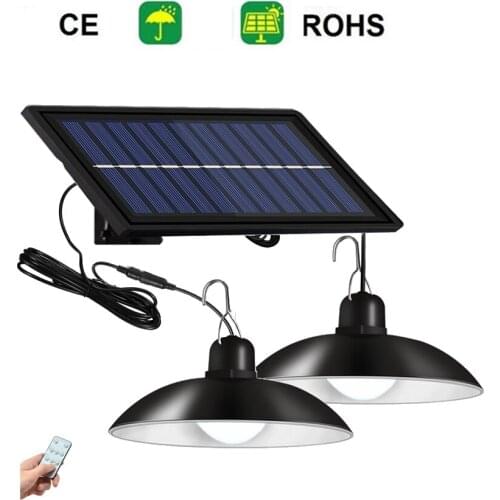 Retro Lampshade Solar Pendant Chandelier solar Outdoor Light Wall Lamp Waterproof Garden Light Path Emergency Security Light 3 S
