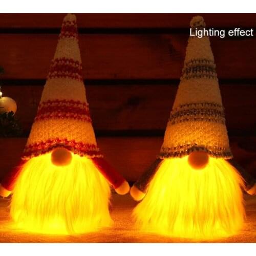 Christmas Glowing Gnome Desktop Ornaments Cute Elf Soft Doll Home Desk Craftwork Bedroom Decor Living Room Bedroom Decor