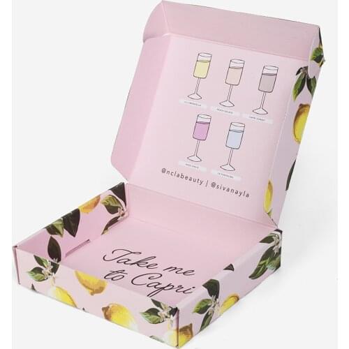 Custom Logo Pink Carton Gift Box Shipping Apparel Box for Packaging Dress Underwear Shirt Corrugated Cardboard Mailer Box