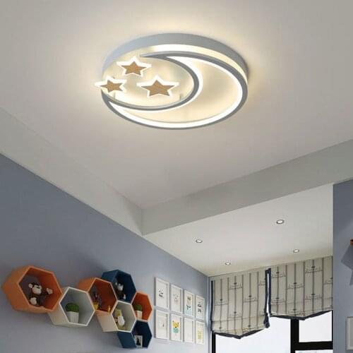 Modern Moon Star Decorative LED Ceiling Lamps Boy Girl Room Bedroom Kitchen Childrens Living Room Corridor Loft Indoor Lighting