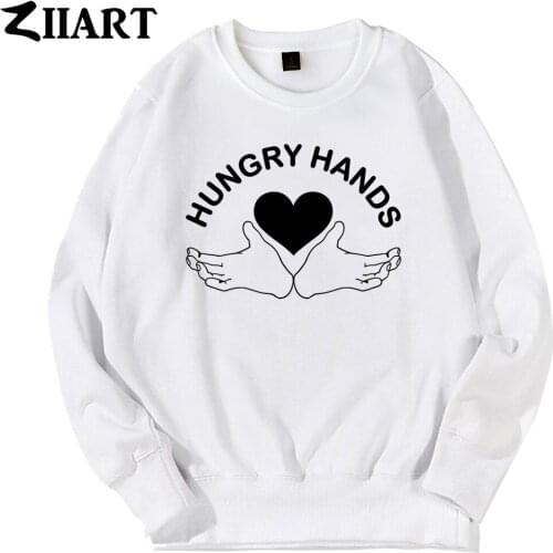 Boy Man Men Crew Neck Sweatshirt HIMYM Heart Hungry Hands Couple Clothes Teenager Pullover Fleece ZIIART