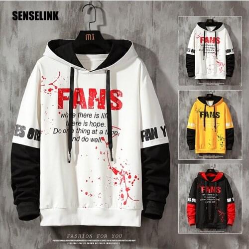 Mens Hoodie Sweatshirt Hip Hop 2021 New Spring Autumn Streetwear Loose Casual Fashion Personality Printed Cotton Men Sweatshirts