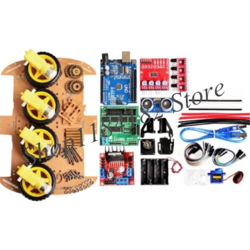 Avoidance tracking Motor Smart Robot Car Chassis Kit Speed Encoder Battery Box 2WD 4WD Ultrasonic module For Arduino kit switch