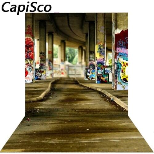 Capisco Vinyl cloth print photographic background graffiti street road photography backdrop for kids model photo studio