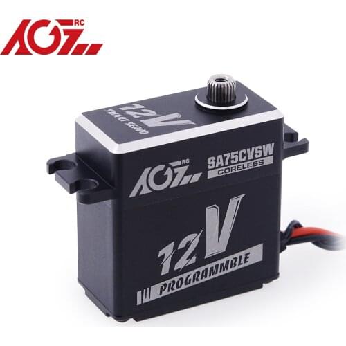 AGFRC SA75CVSW Waterproof 45KG Full Aluminum Coreless Programmable 12V Digital Servo for R/C Crawler Cars Airplanes Boats Robots