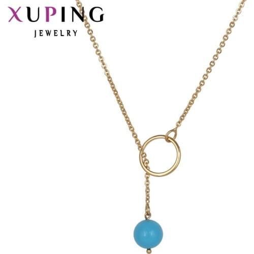 Xuping Fashion Necklace New Design Big Long Necklace Gold Color Necklace Unisex Chain Jewelry Top Sale Gift 42250