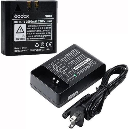 Godox Original VB18 2000MAH Spare Rechargeable Li-ion Battery VC-18 Charger for Flash Light V850 V850II V860C/N V860II-C/N/S/O/F