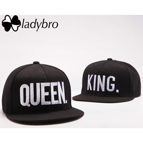 Ladybro Lovers Letter Hip Hop Cap Women Men Hat Cap King. Queen. Cap Male Female Snapback Street Bone Brand Black Baseball Cap