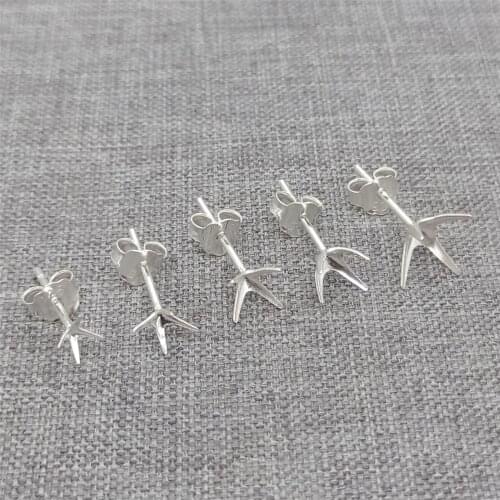 10prs of 925 Sterling Silver Claw Prong Stud Earring Posts 3mm 4mm 5mm 6mm 7mm