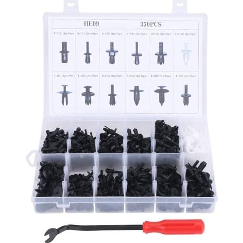 2019 350pc Car Body Push Retainer Pin Rivet Fasteners Trim Moulding Clip Automotive Expansion Screws Kit with Removal Tool New