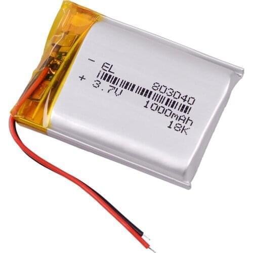 3.7V 1000mAh 803040 Lithium Polymer Li-Po ion Rechargeable Battery For MP4 MP5 GPS PSP mobile Pocket PC e-books bluetooth