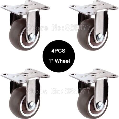 4PCS Mute directional wheel size 1inch/25mm mini lightweight casters bear 20kg/pcs,For bookcase drawer Flower racks JF1565