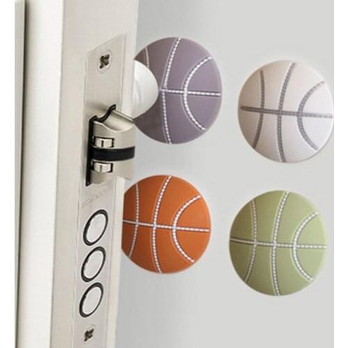 4pcs Door Crash Pad Door Handle Bumper Self Adhesive Stickers Door Stopper Mute Door Rear Anti-Collision Pad Basketball Style