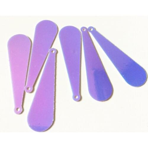 400pcs 10*35mm Long Bat Sequins PVC Flat With Side Hole Oval Drops Costume Earring Accessories Shining Colors Drop White