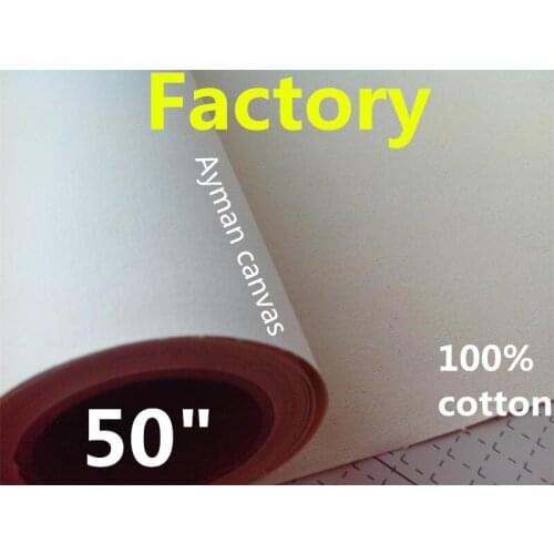 50in x 30m Glossy Waterproof Cotton Canvas/natural cotton canvas for inkjet printing