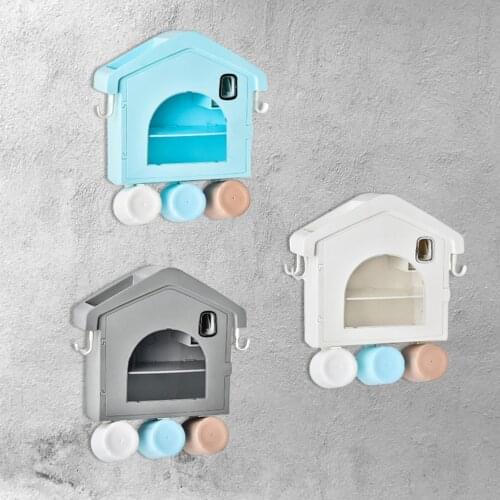 Automatic Toothpaste Dispenser Wall Mount Dust-proof Toothbrush Holder Wall Mount Storage Rack Bathroom Accessories Set Squeezer