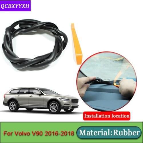 Car-styling For Volvo V90 2016-2018 Rubber Anti-Noise Soundproof Dustproof Car Dashboard Windshield Sealing Strips Accessories
