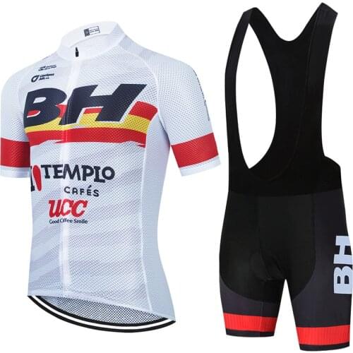 White BH CYCLING Team JERSEY Bike Shorts Sportswear 20D Ropa Ciclismo MEN Summer Quick Dry BICYCLING Maillot Pants Clothing