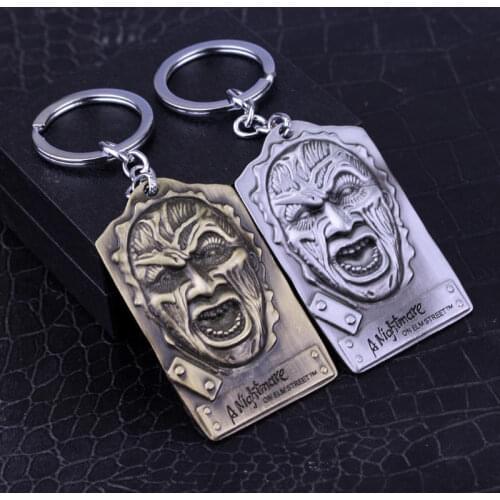 Horror Movie a Nightmare on Elm Street Freddys Nightmares Freddy Krueger Face Alloy Keychain Keyring Key Chain Accessories