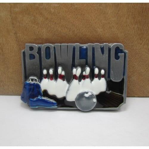BuckleClub wholesale zinc alloy Bowling belt buckle western jeans gift belt buckle FP-02202 PEWTER FINISH