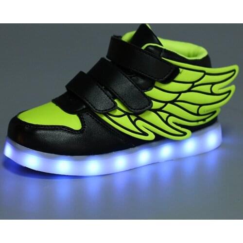 Children Lighted Sneakers Light Shoes Luminous Sneakers For Boys Girls Krasovki With Backlight Kid Luminous Wing Size 25-37