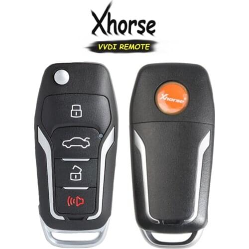 KEYECU (English Version) Xhorse Wire for Ford Style 4 Button Universal Remote Key for VVDI Key Tool ,X013 Series