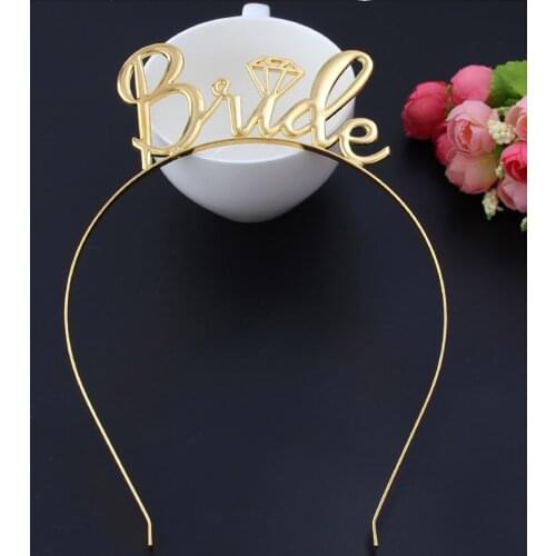 Team Bride Letter Headband Rose Gold Crown Headband Bridesmaid Gift Wedding Decorations Bridal Shower Mariage Party Supplies