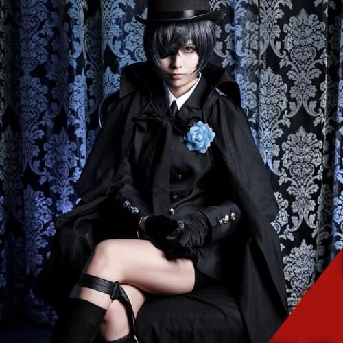 Anime Black Butler Ciel Phantomhive cosplay costume mourner costume