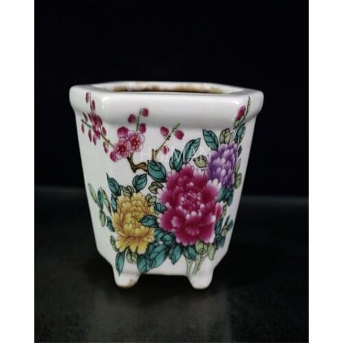 Elaborate Porcelain Hand Painting Flower Basin Crafts Home Decoration China