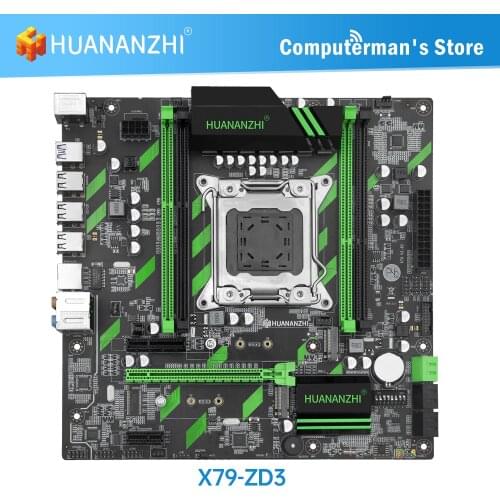 HUANANZHI X79 ZD3 X79 Motherboard Intel XEON E5 LGA2011 All Series DDR3 RECC Non-ECC Memory supports NVME NGFF USB Workstation