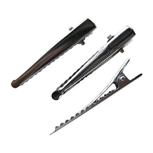 50pcs/pack 45mm Flat Top Narrow Single Prong Metal Alligator Clips with Bulk Craft DIY Hair Clip Durable Hair Accessories