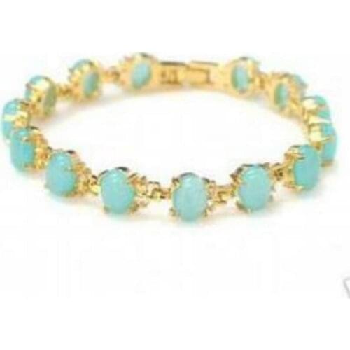 Fashion jewelry beautidul delicacy blue jade bracelet 7.5"
