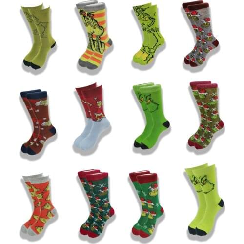 Cotton Down Yarn men and Womens Socks Spring Autumn and Winter Wear Funny Anime Avatar Skateboard in the tube socks