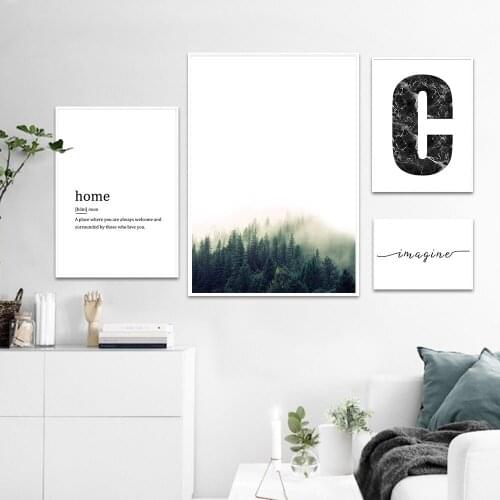 Forest Canvas Posters Prints Nordic Style Simple Quote Wall Art Landscape Painting Decorative Picture Home Decor